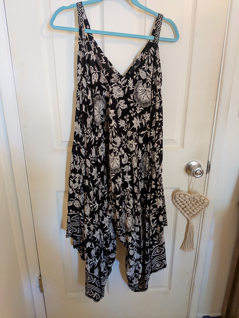 Angie Black and White Floral Harem Jumpsuit